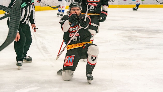 Pioneers-Doppeltorschütze Oskar Maier jubelte.