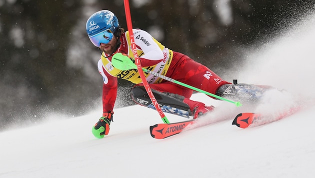 Marco Schwarz is putting his slalom skis away in the basement.