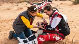 Tobias Ebster ist auf der dritten Etappe der Rallye Dakar in Saudi-Arabien gestürzt.