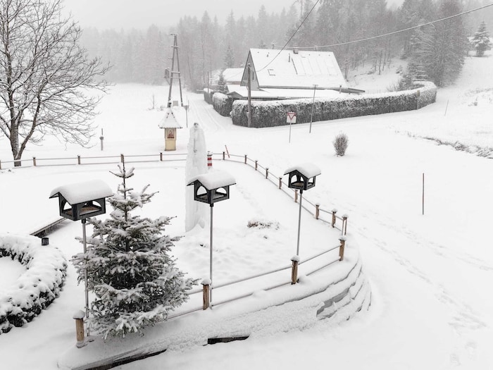 Nageltschach in St. Kanzian präsentiert sich mit weißer Decke