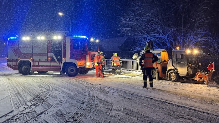 Dichter Schneefall Montagabend auch in Werndorf.