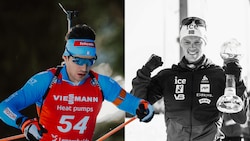 Tommaso Giacomel (l.) trauert um Sivert Bakken.