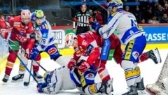 KAC-Crack Simeon Schwinger (Mi.) weicht auch gegen VSV keinem Zweikampf aus.