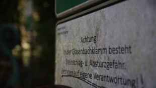 Dringend saniert werden müsste die Glasenbachklamm. 