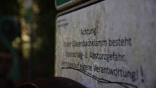 Dringend saniert werden müsste die Glasenbachklamm.