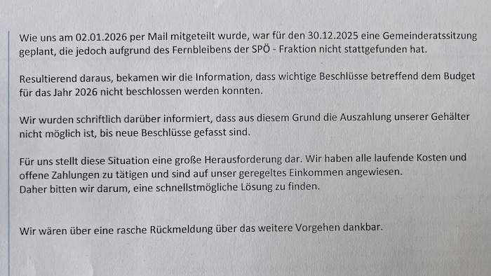 Aufgrund der nicht stattgefundenen Sitzung werden keine Gehälter ausgezahlt.