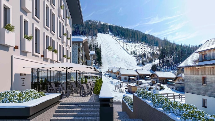 Die Anlage befindet sich neben der Piste.