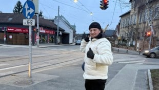 Seit Dienstag marschiert Mario Orth bei klirrender Kälte von Wien nach Klagenfurt.