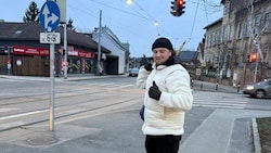 Seit Dienstag marschiert Mario Orth bei klirrender Kälte von Wien nach Klagenfurt.