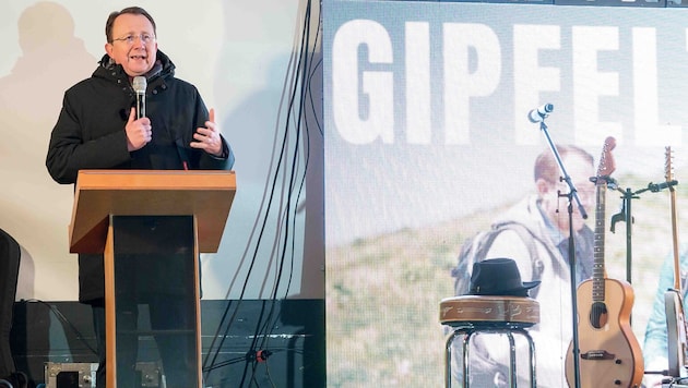 Kämpferisch und entspannt gab sich Bürgrmeister Matthias Stadler am Herrenplatz.