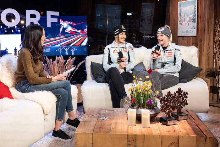 Karina Toth im WM-Studio von Saalbach