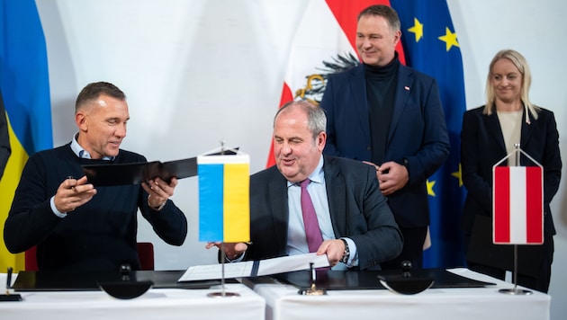 Andrej Schewtschenko und Josef Pröll unterzeichneten ein Memorandum.