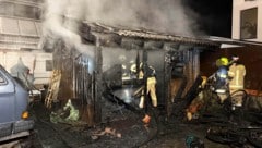 Das Gartenhaus wurde zum Raub der Flammen.