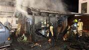 Das Gartenhaus wurde zum Raub der Flammen.