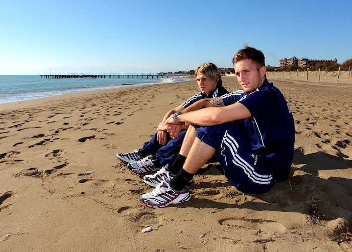 Genossen den Strand und das Meer in Belek: Jakob Jantscher (vorne) und Christoph Leitgeb ...
