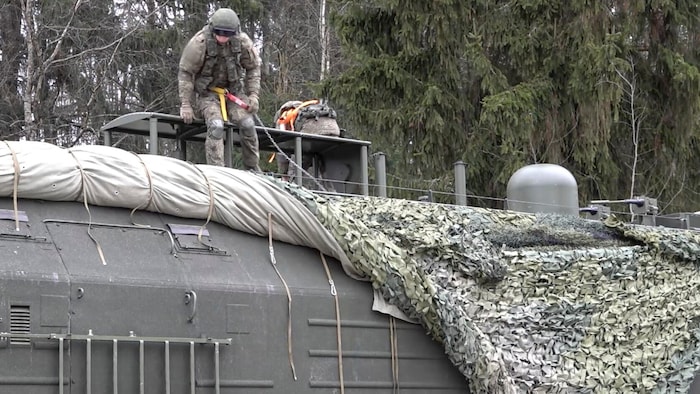 Eine mobile „Oreschnik“-Abschusseinheit in Weißrussland