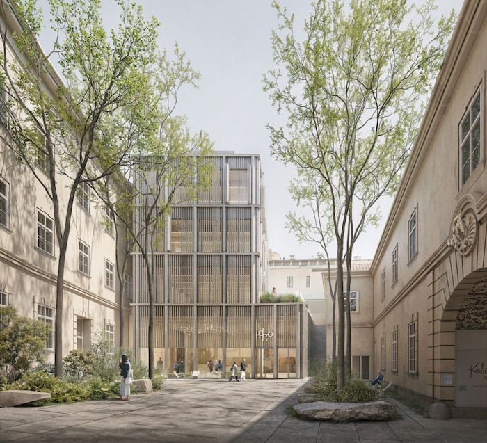 So soll er nach der Errichtung des neuen Eingangs ins Haus der Geschichte Österreich aussehen.