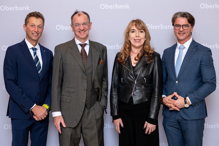Otto Leodolter (Löffler), Erich Wiesner (WIEHAG), Eveline Pupeter (FC Blau-Weiß Linz) Robert ...