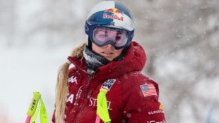 Lindsey Vonn nimmt das winterliche Schneegetöse mit Humor. 