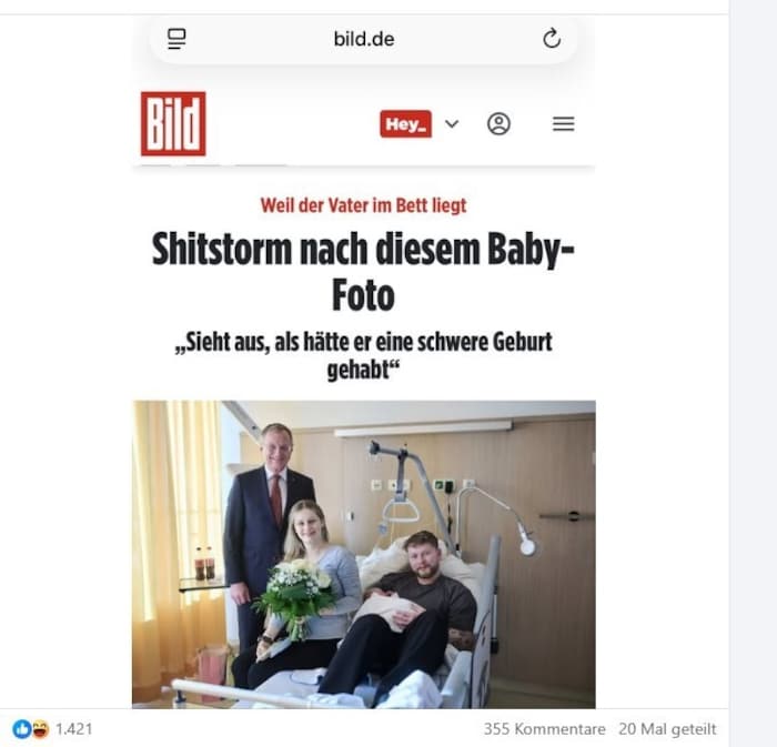 Sogar die deutsche „Bild“-Zeitung berichtete über den Wirbel um das Neujahrsbaby.