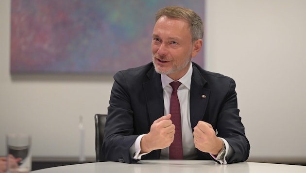 Der ehemalige deutsche Finanzminister Christian Lindner war zu Besuch in Linz.