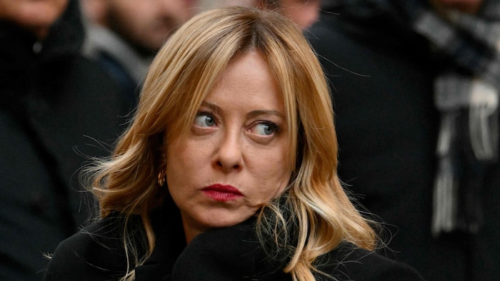 Italiens Regierungschefin Giorgia Meloni beim Gedenken in Rom am Freitag