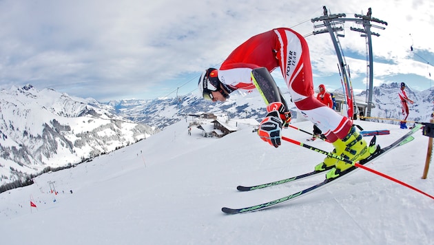 Stefan Brennsteiner greift Samstag im Riesentorlauf-Klassiker in Adelboden an.