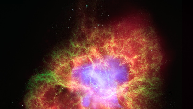 Der sogenannte Krebsnebel: Überreste einer Supernova aus dem Jahr 1054
