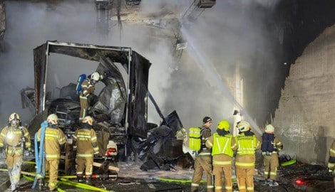 Der Lkw ließ im Tunnel sogar den Beton schmelzen.