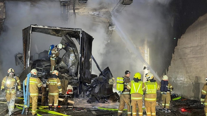 Der Lkw hatte Verpackungen geladen und brannte völlig aus.