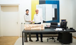 Landeshauptmann Anton Mattle und Unternehmer Philipp Huter (Huter &amp; Söhne).
