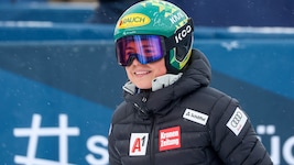 Julia Scheib nach der kurzen Besichtigung der Gamskogelabfahrt in Zauchensee. 