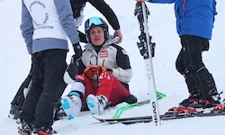 Magdalena Egger nach ihrem Sturz in Altenmarkt-Zauchensee