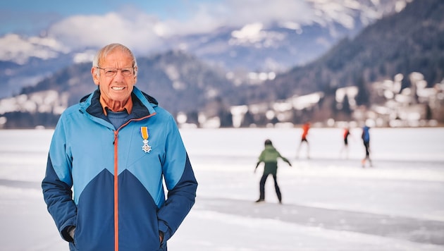 „Ritter am Eis“ – Norbert Jank steht nicht heute am Ufer des Weißensees, wo er fast vierzig ...