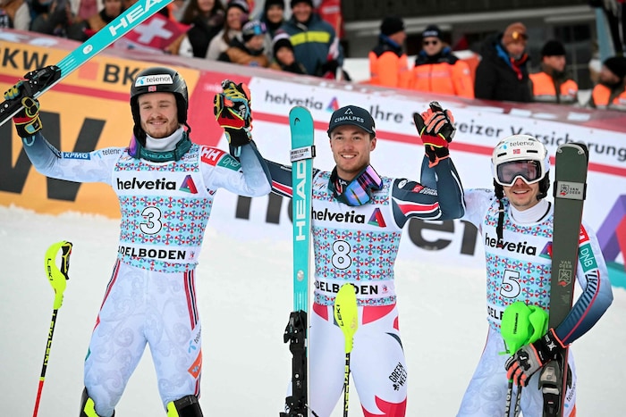Atle Lie McGrath, Paco Rassat und Henrik Kristoffersen.
