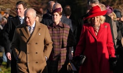 Es war das Bild des Tages: Während Andrew einsam in Windsor gesichtet wurde, schritten die ...
