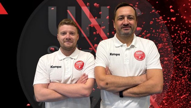Das neue Trainerteam beim UHC Salzburg: Dushko Klandev (re.) und sein „Co“ David Dreher.