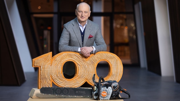 Nikolas Stihl, Vorsitzender des STIHL Beirats und Aufsichtsrats, präsentiert anlässlich des ...