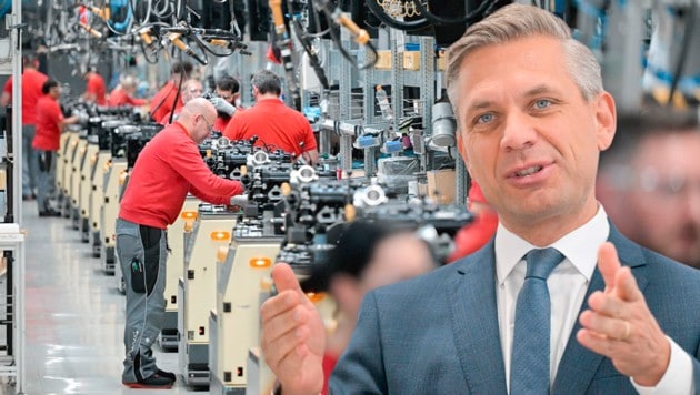 Minister Wolfgang Hattmannsdorfer war am Montag zu Besuch bei Motorenhersteller BRP-Rotax in OÖ.