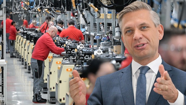 Minister Wolfgang Hattmannsdorfer war am Montag zu Besuch bei Motorenhersteller BRP-Rotax in OÖ.
