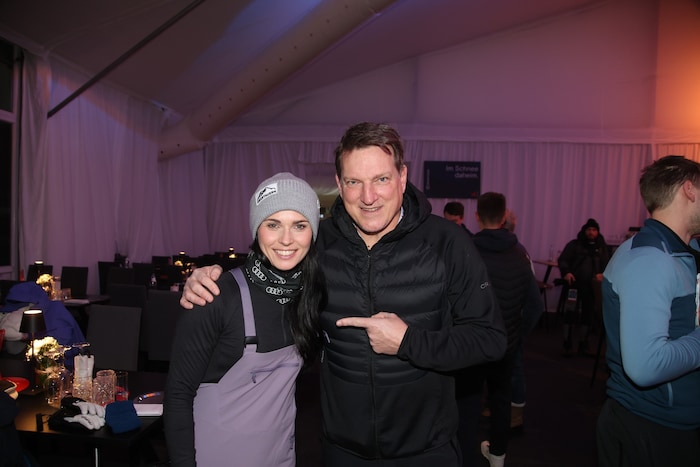 Power-Duo! Anna Veith und Andi Herzog holten sich den Sieg.