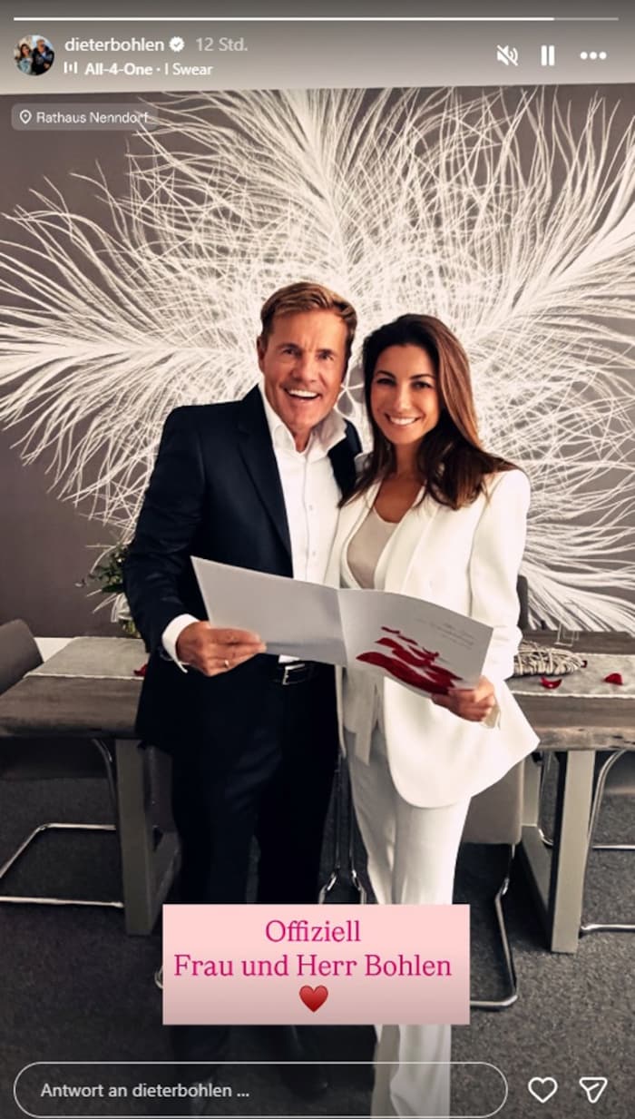 Dieter Bohlen und seine Carina haben jetzt auch standesamtlich Ja gesagt – und ihre Ehe somit ...