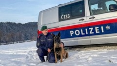 Diensthund „Face“ stoppte einen der Einbrecher. Am Foto mit seinem Hundeführer Roman. 