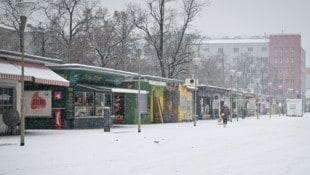 Tief winterlich zeigte sich gestern der Südbahnhofmarkt. Montags ist die Besucherfrequenz für ...