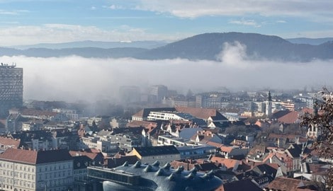 Graz ist für die häufige Inversionswetterlage bekannt.