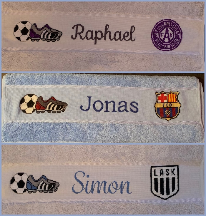 Handtücher mit Lieblingsclubs.