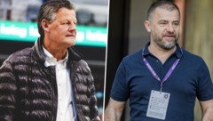 Klagenfurt-Bürgermeister Christian Scheider (li.), Austria-Gesellschafter Zeljko Karajica (re.).