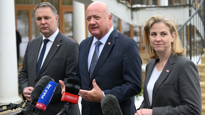 Andreas Babler, Christian Stocker und Beate Meinl-Reisinger