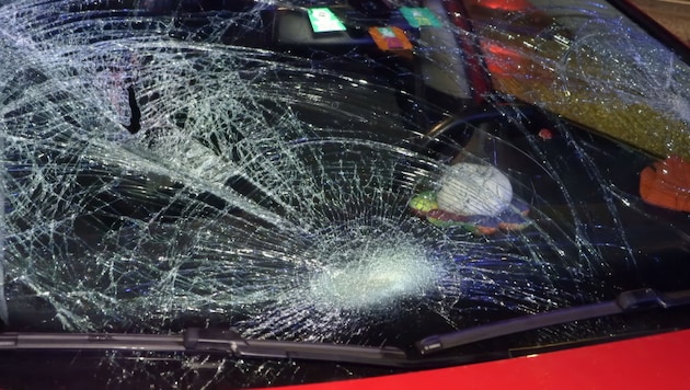 Das Unfallauto nach der Kollsion.