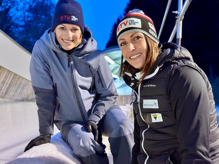 Ex-Slalom-Königin Marlies Raich (li.) mit Skeleton-Ass Janine Flock.